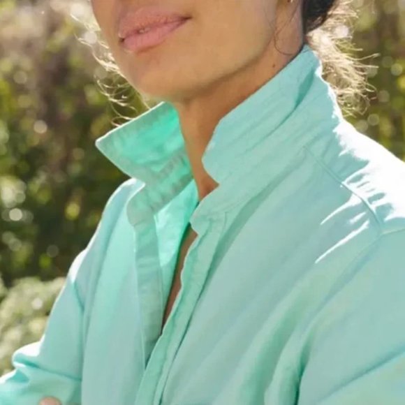 Frank & Eileen Eileen Button-Up Shirt TRIPLE FLEECE Size: S Spearmint - Picture 11 of 15